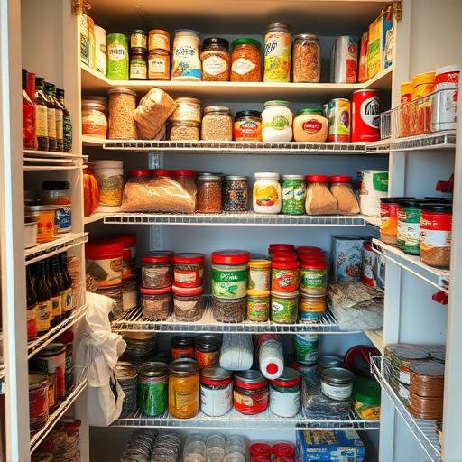 Before: A pantry overflowing with unorganized food items.